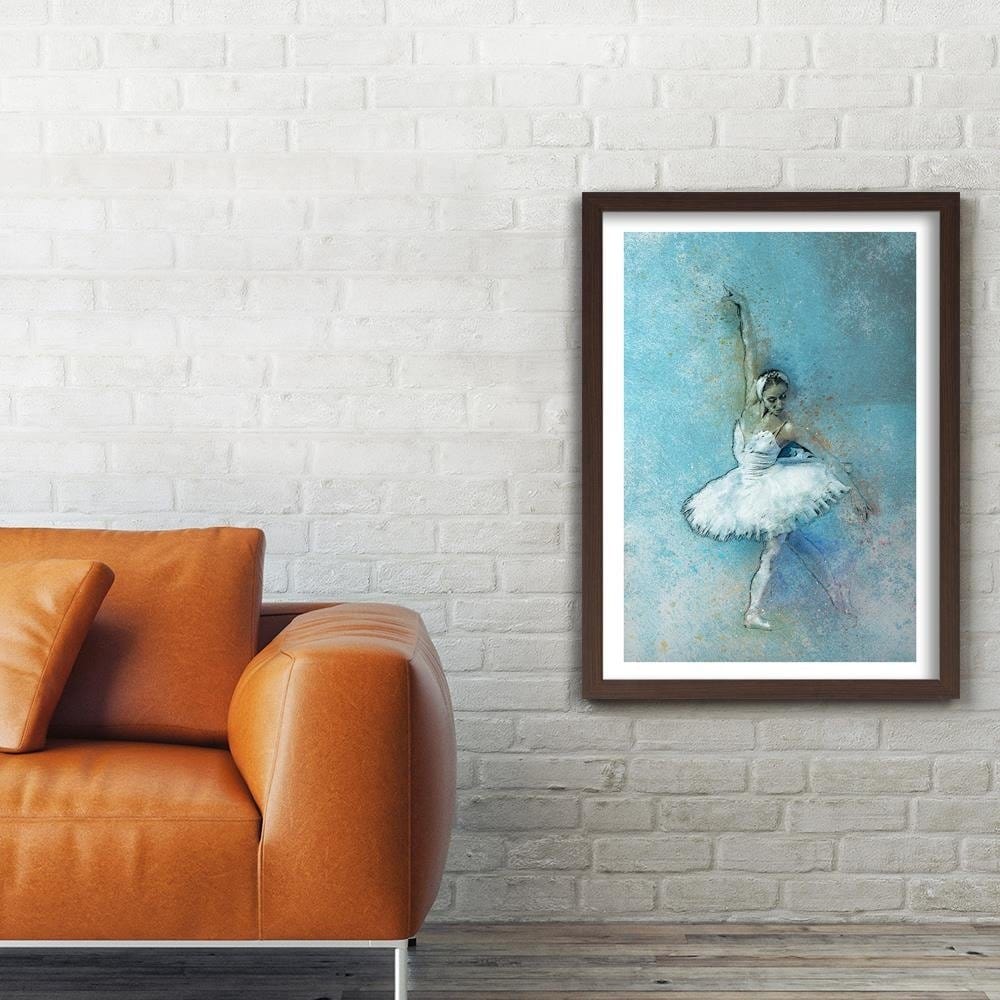 Glezna brūnā rāmī - Beautiful Ballerina Home Trends DECO