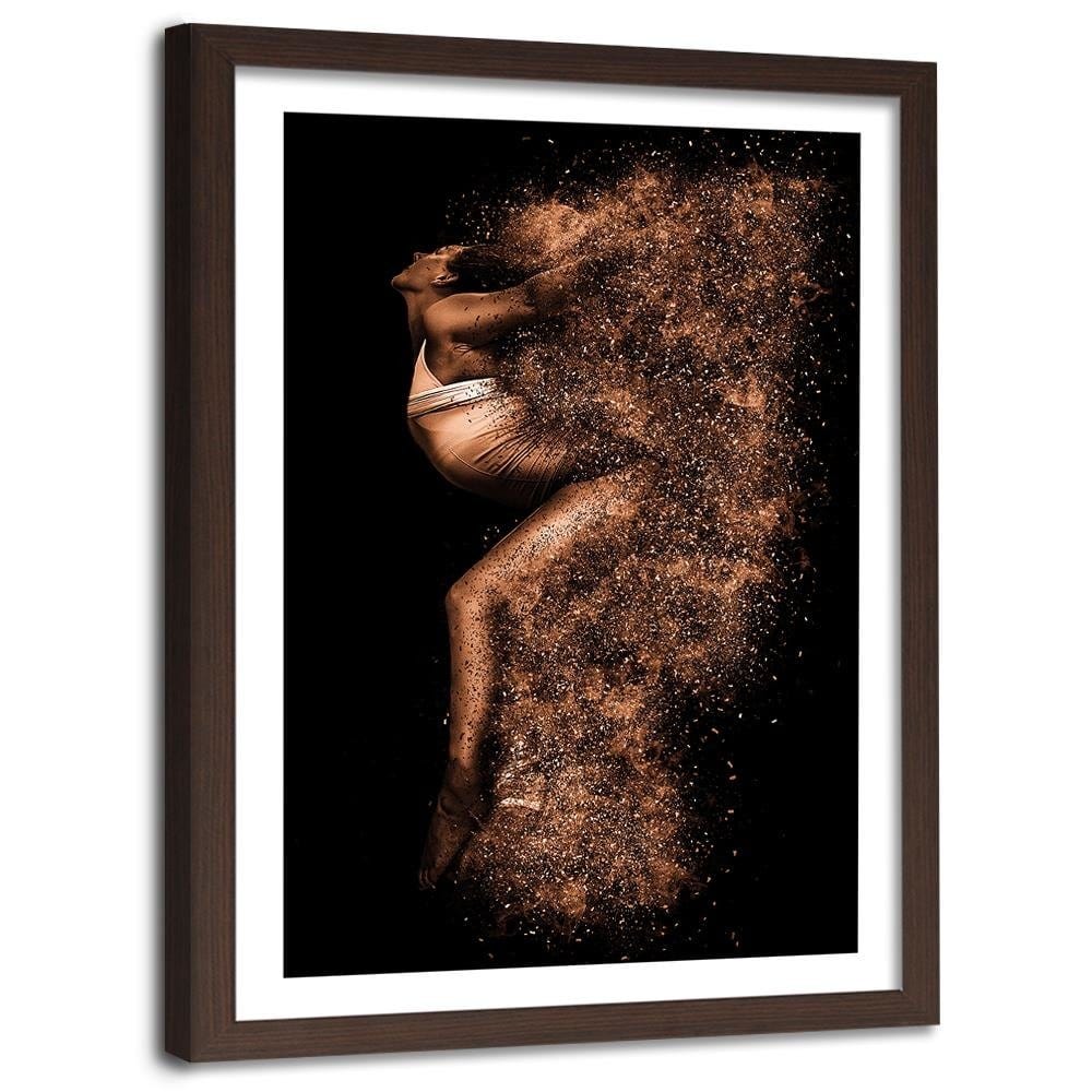 Glezna brūnā rāmī - Beautiful Woman In Gold Dust Home Trends DECO