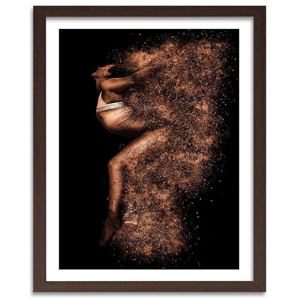 Glezna brūnā rāmī - Beautiful Woman In Gold Dust Home Trends DECO