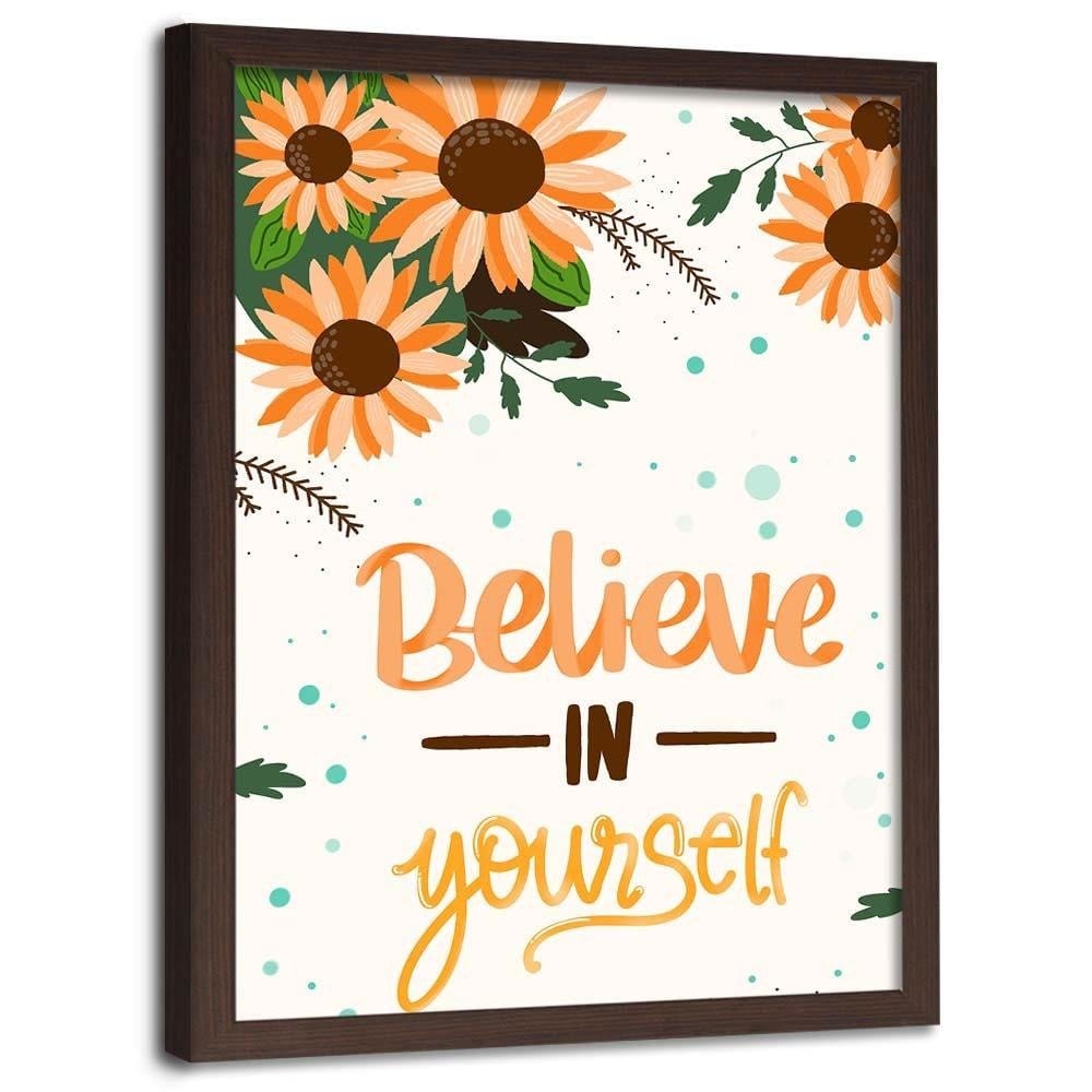 Glezna brūnā rāmī - Believe In Yourself Home Trends DECO