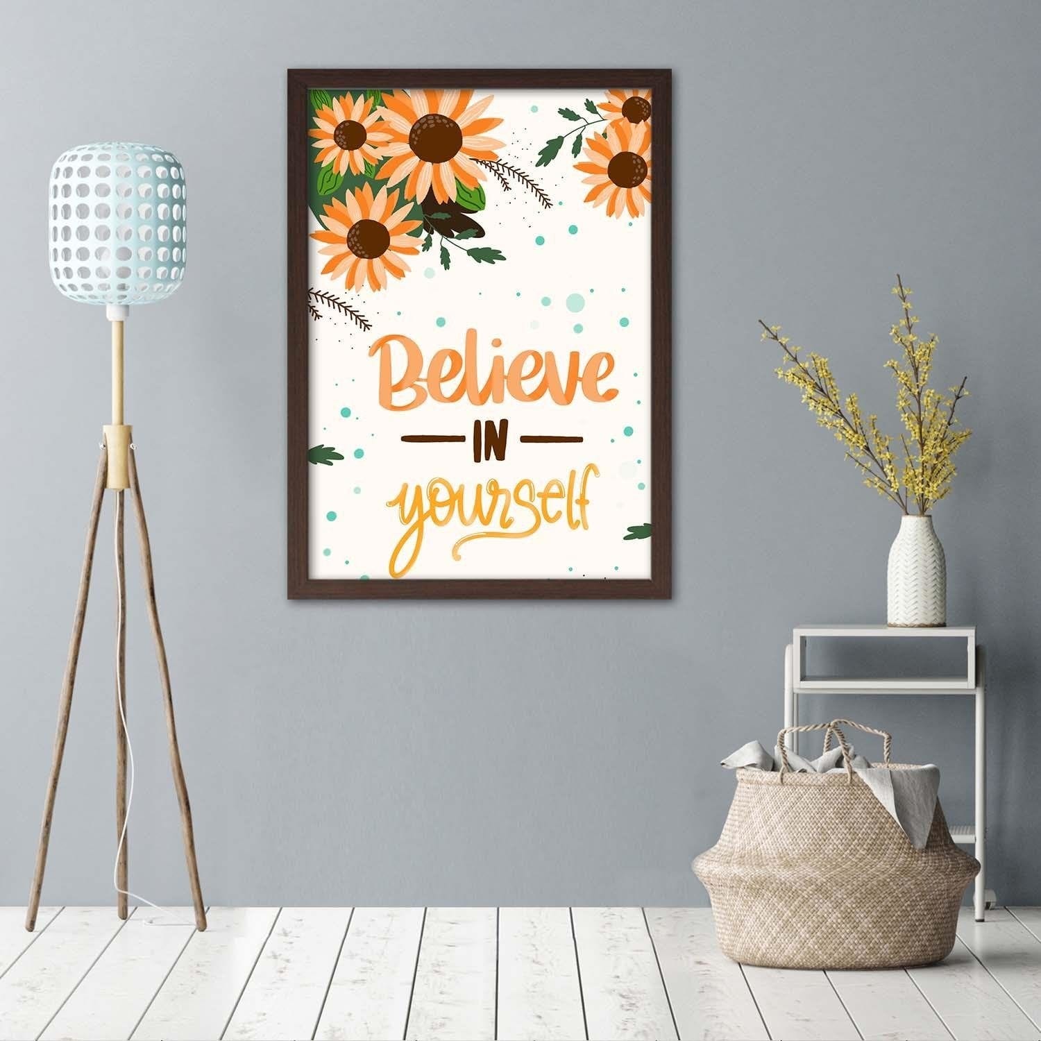 Glezna brūnā rāmī - Believe In Yourself Home Trends DECO