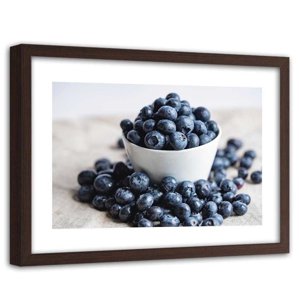 Glezna brūnā rāmī - Berries In A Bowl Home Trends DECO