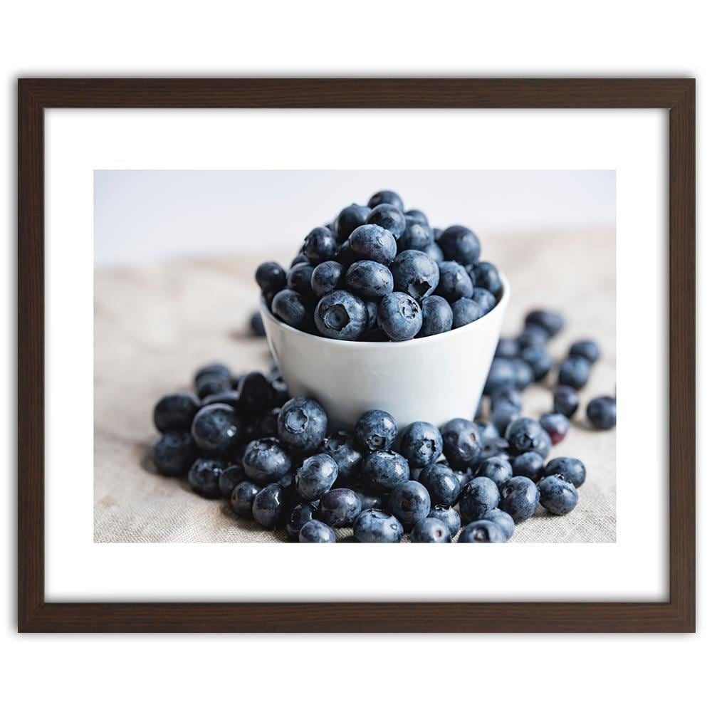 Glezna brūnā rāmī - Berries In A Bowl Home Trends DECO