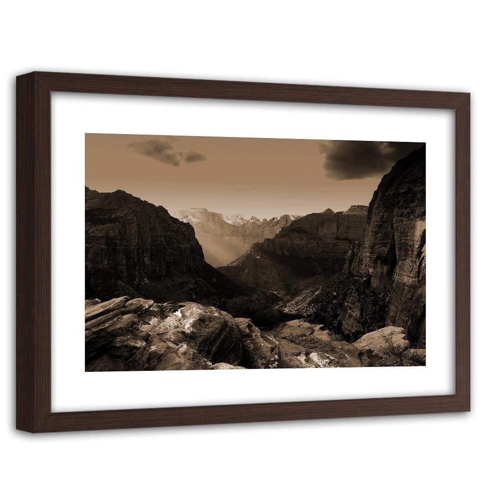 Glezna brūnā rāmī - Between The Rocks 1 Home Trends DECO