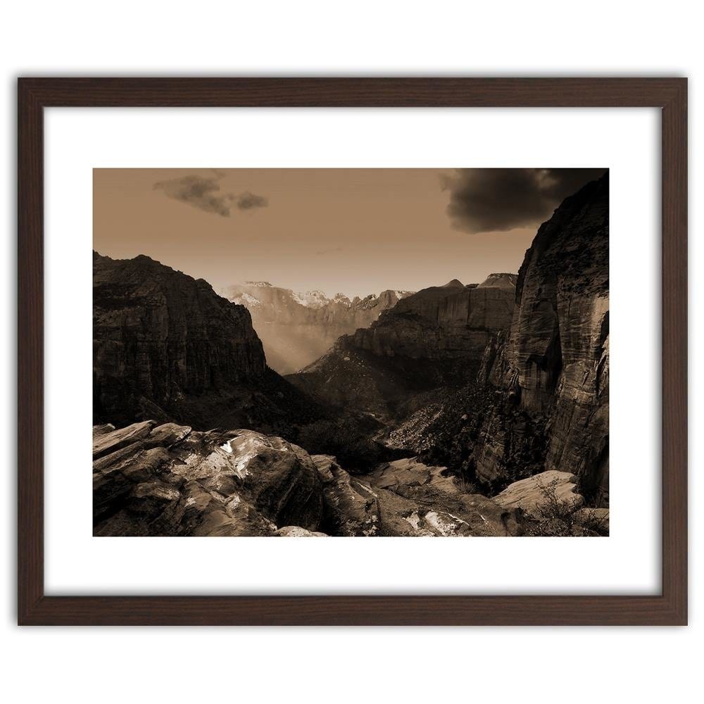 Glezna brūnā rāmī - Between The Rocks 1 Home Trends DECO