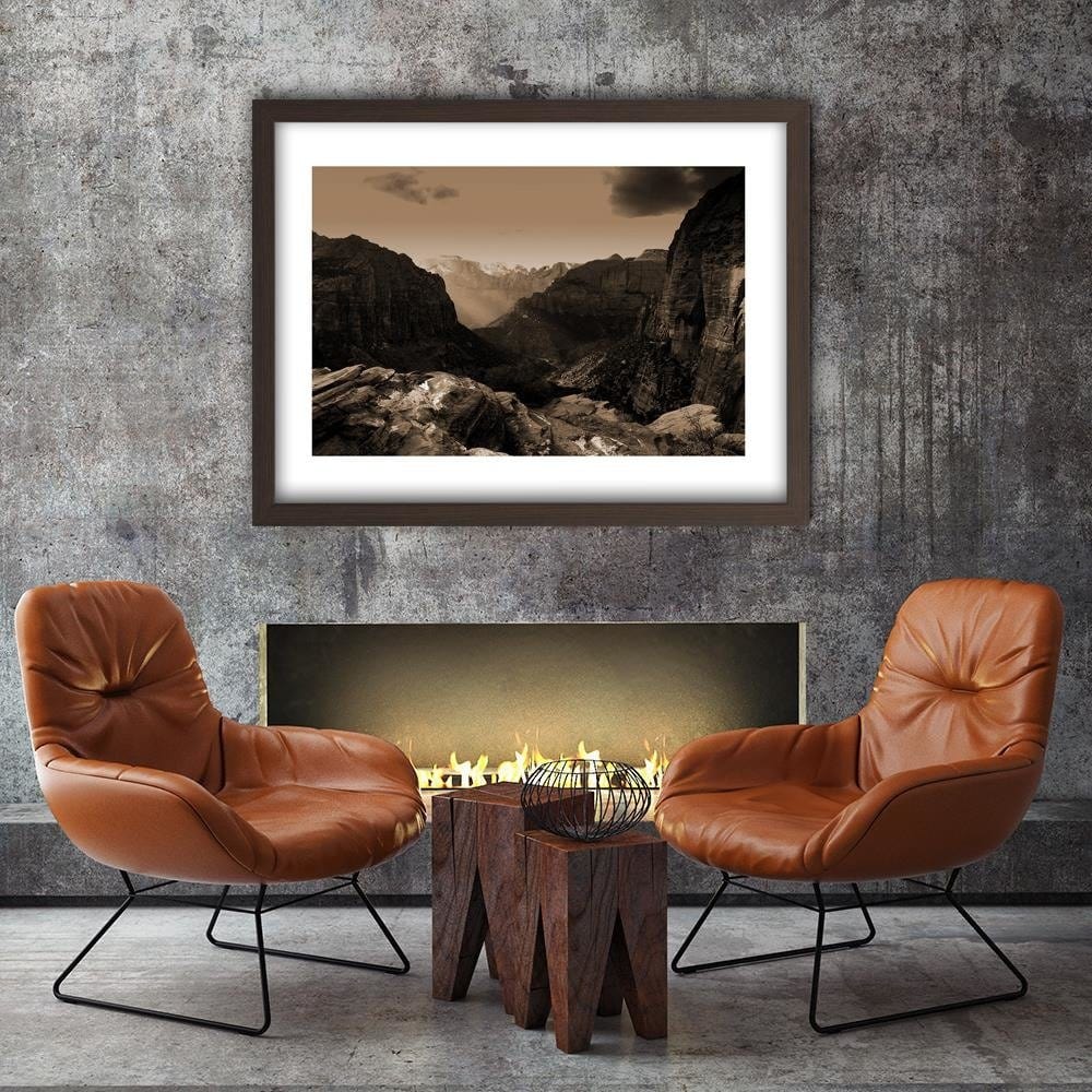 Glezna brūnā rāmī - Between The Rocks 1 Home Trends DECO