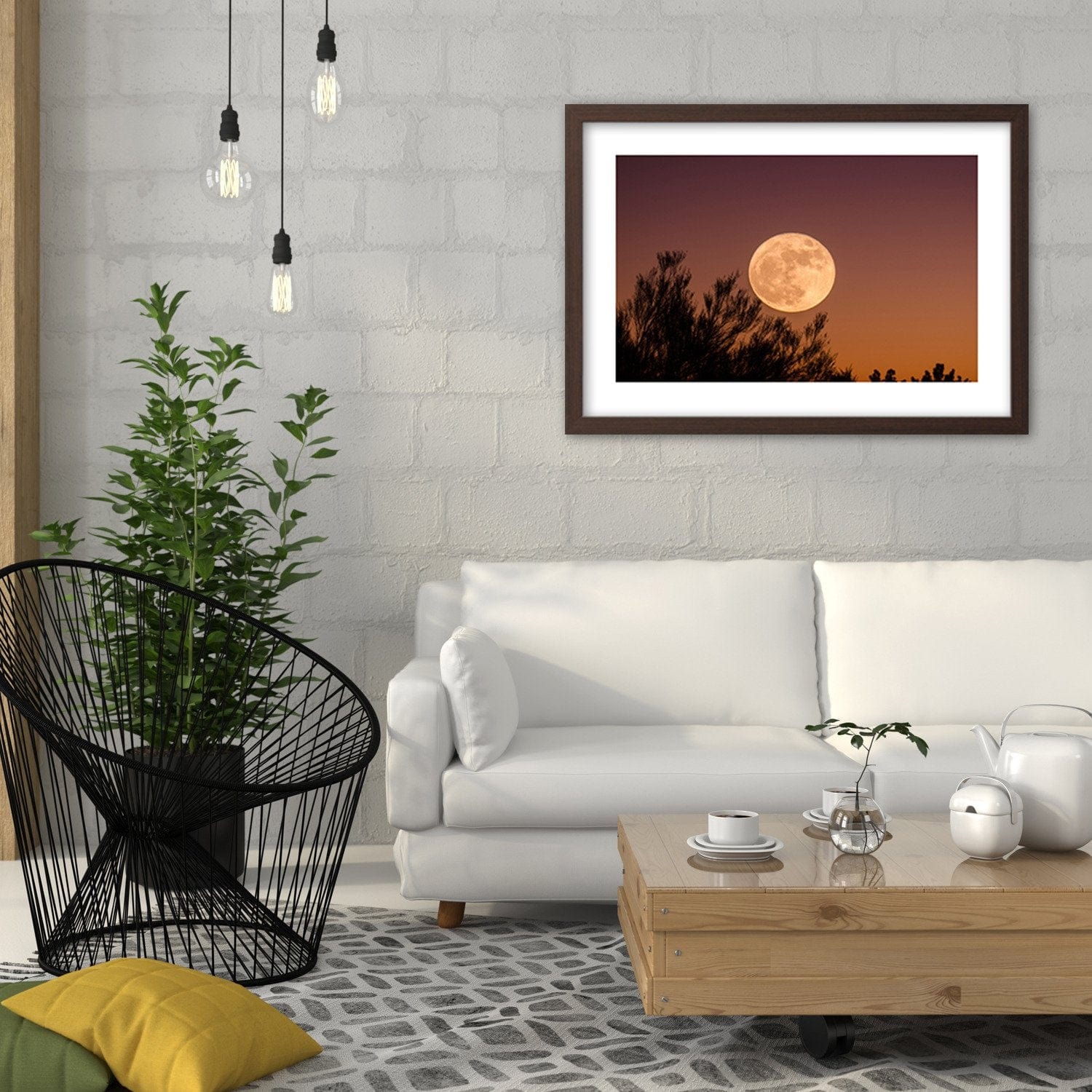 Glezna brūnā rāmī - Big Moon Home Trends DECO