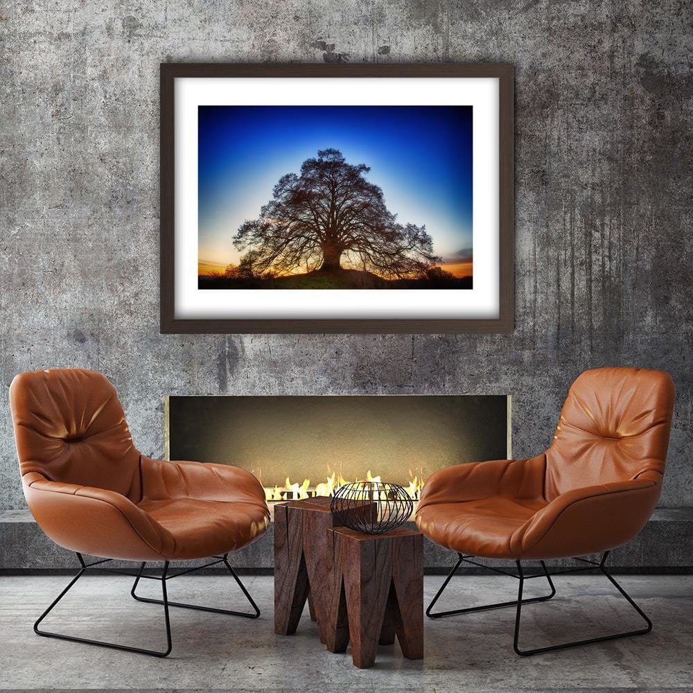 Glezna brūnā rāmī - Big Tree At Dusk Home Trends DECO
