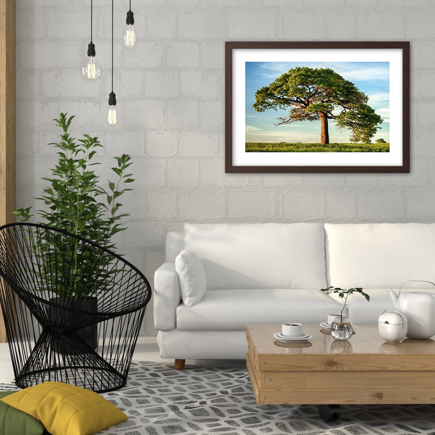 Glezna brūnā rāmī - Big Trees Home Trends DECO