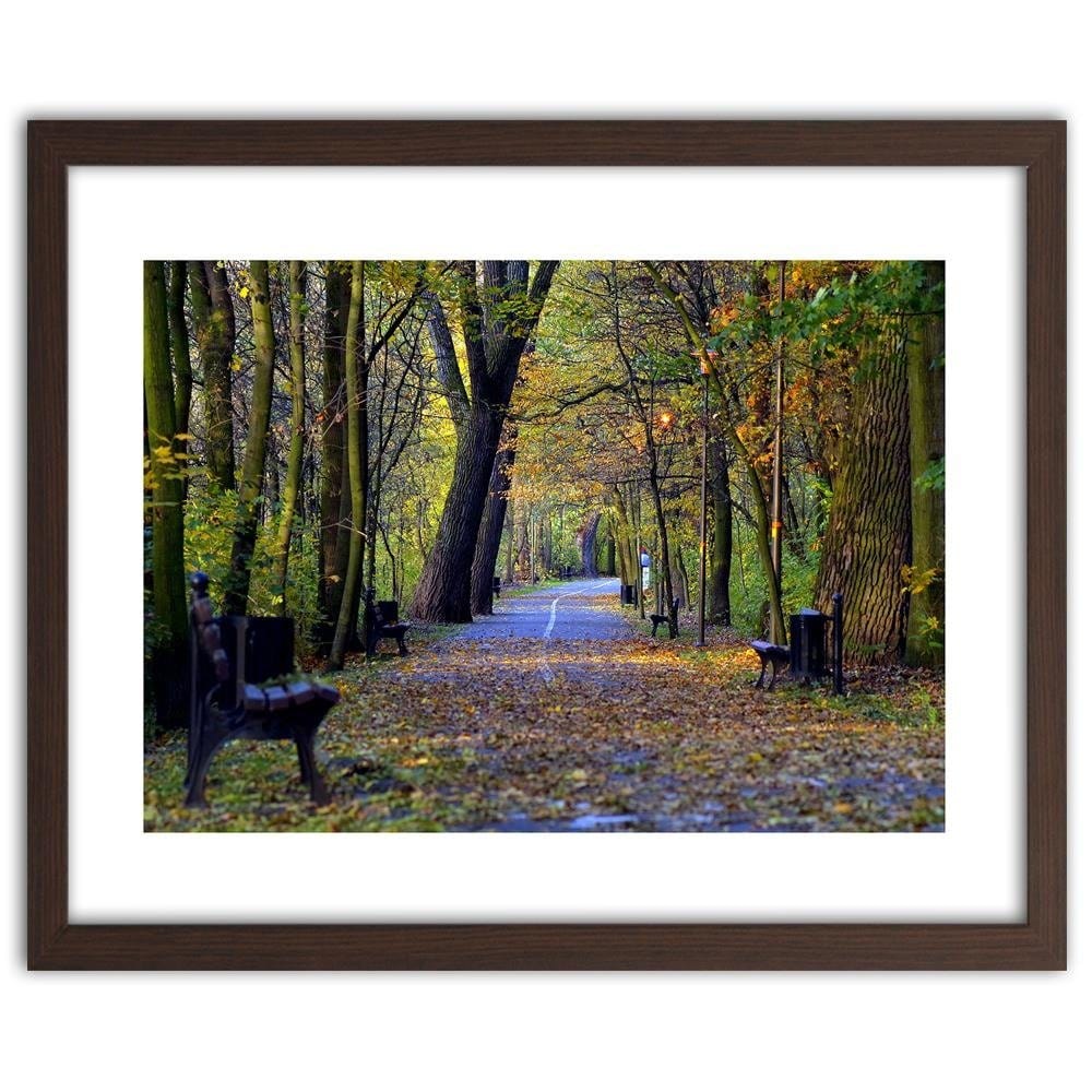 Glezna brūnā rāmī - Bike Path In The Park Home Trends DECO