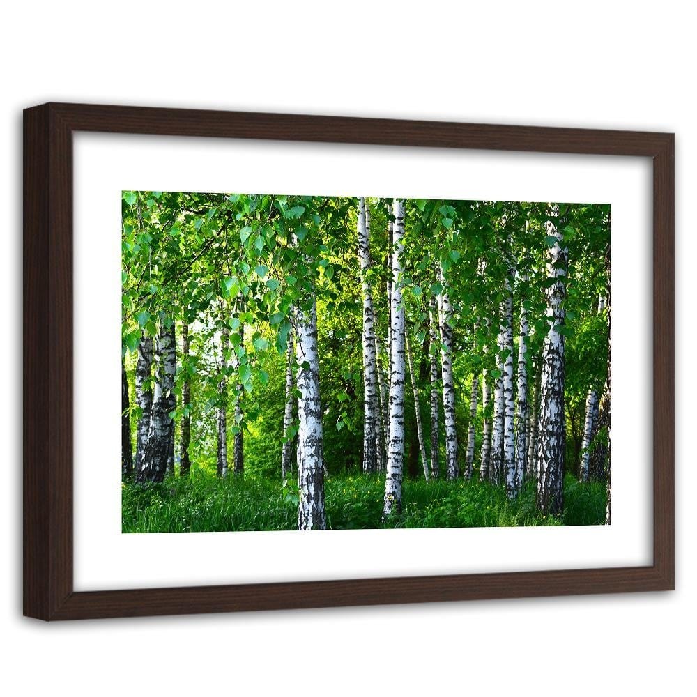 Glezna brūnā rāmī - Birch Forest Home Trends DECO