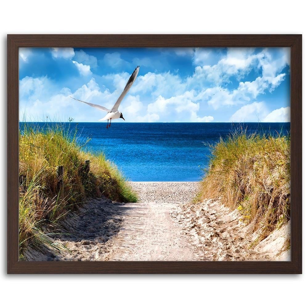 Glezna brūnā rāmī - Bird Above The Beach Home Trends DECO