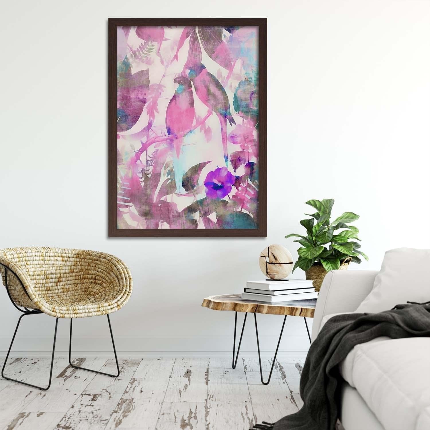 Glezna brūnā rāmī - Bird Courtship Home Trends DECO
