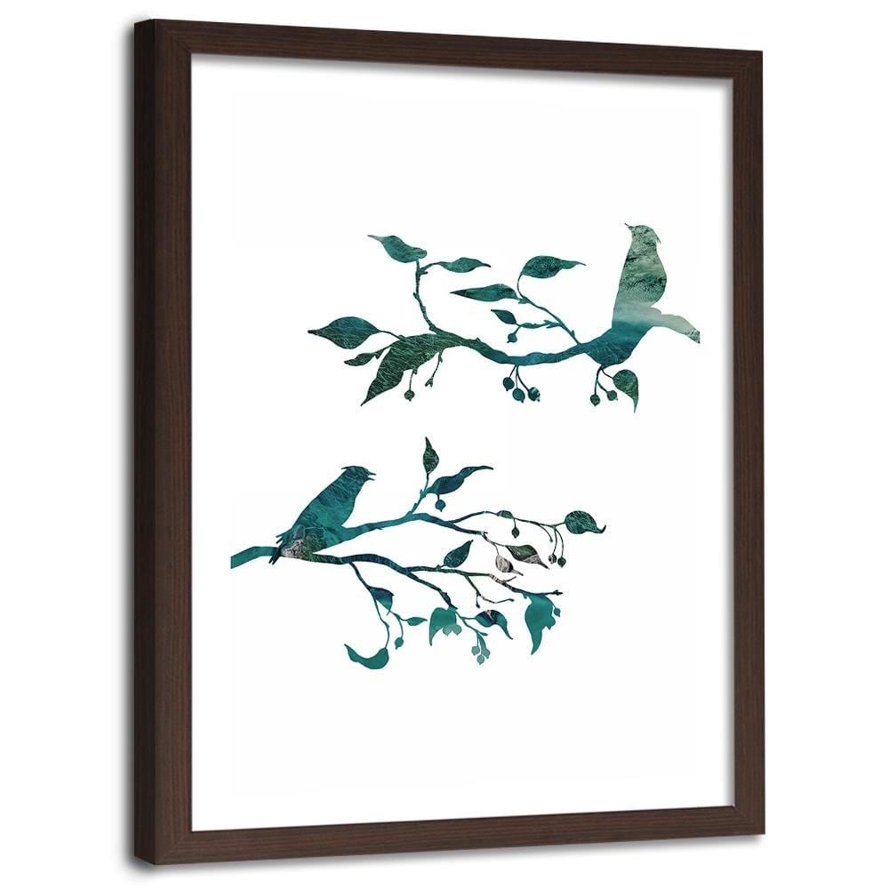Glezna brūnā rāmī - Birds On Branches Home Trends DECO