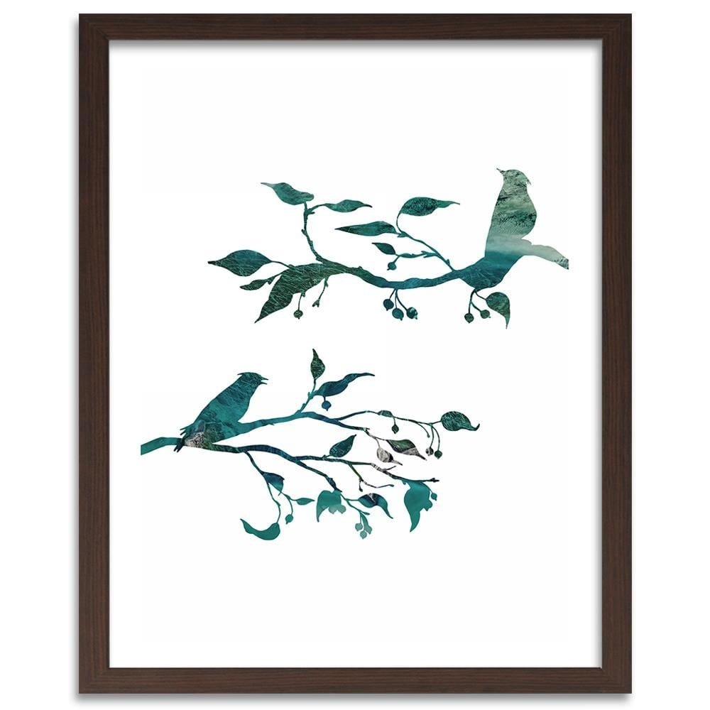 Glezna brūnā rāmī - Birds On Branches Home Trends DECO