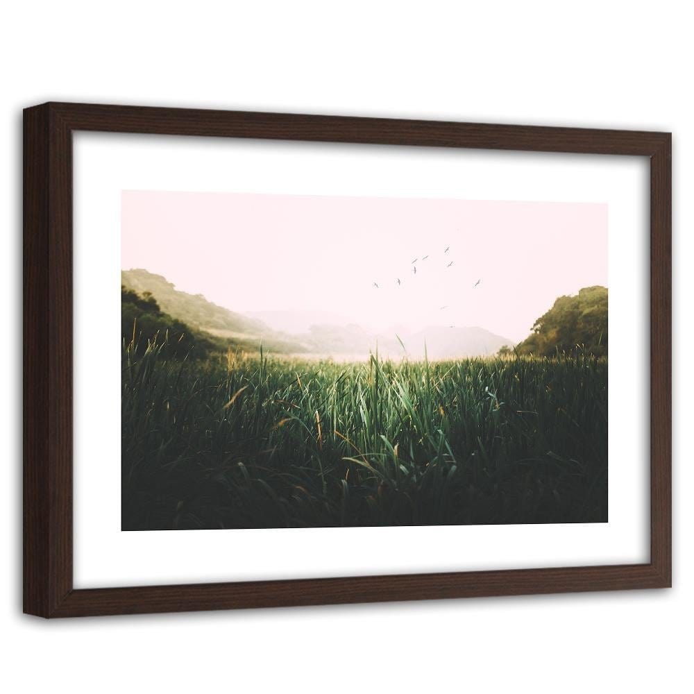 Glezna brūnā rāmī - Birds On Wetlands Home Trends DECO