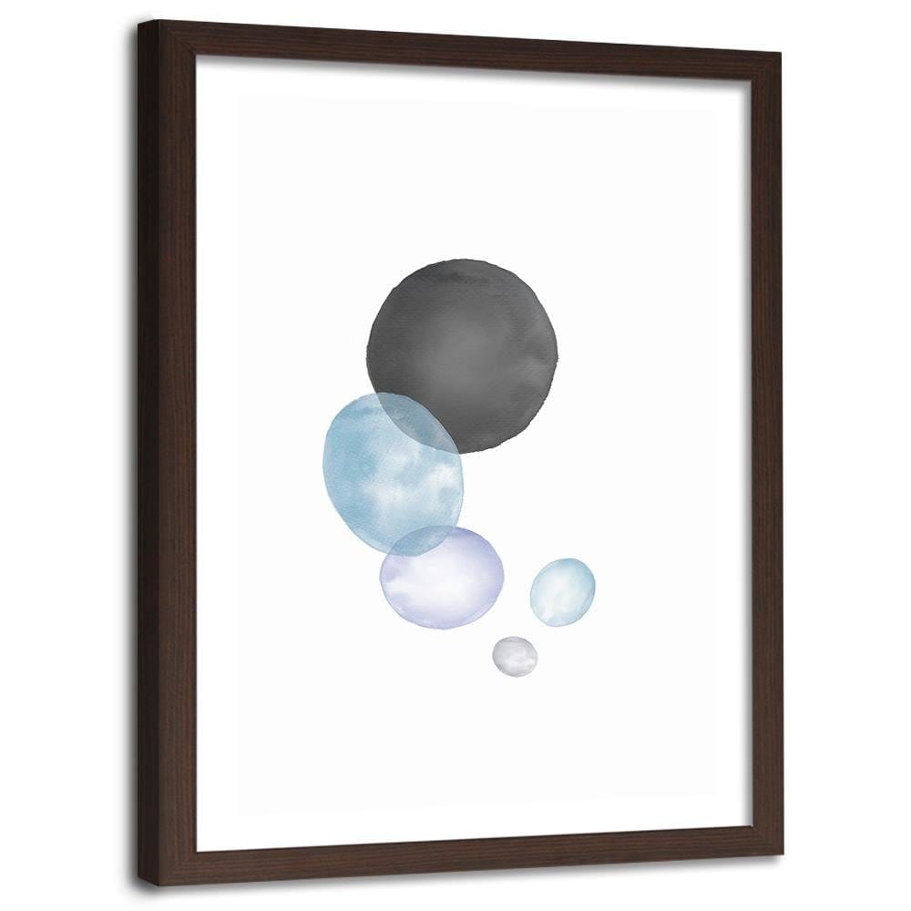 Glezna brūnā rāmī - Black And Blue Circles Home Trends DECO