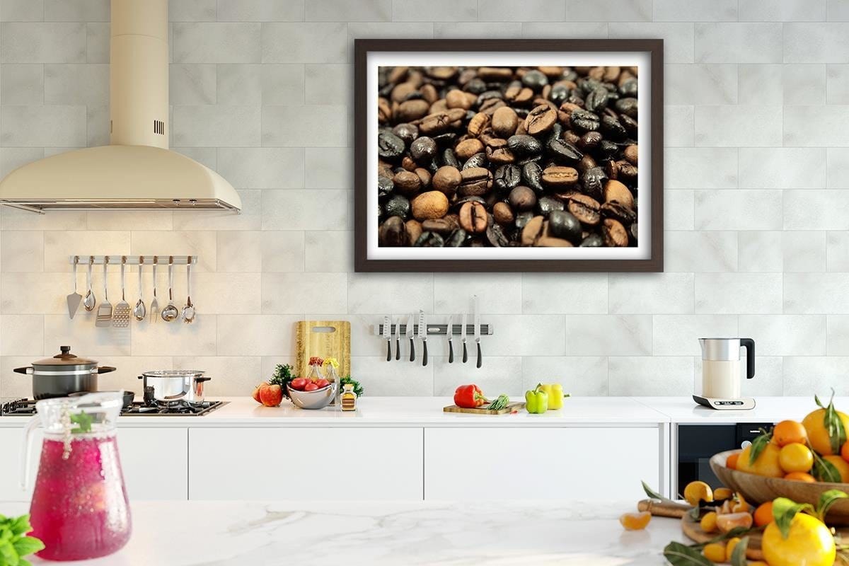 Glezna brūnā rāmī - Black And Brown Coffee Beans Home Trends DECO