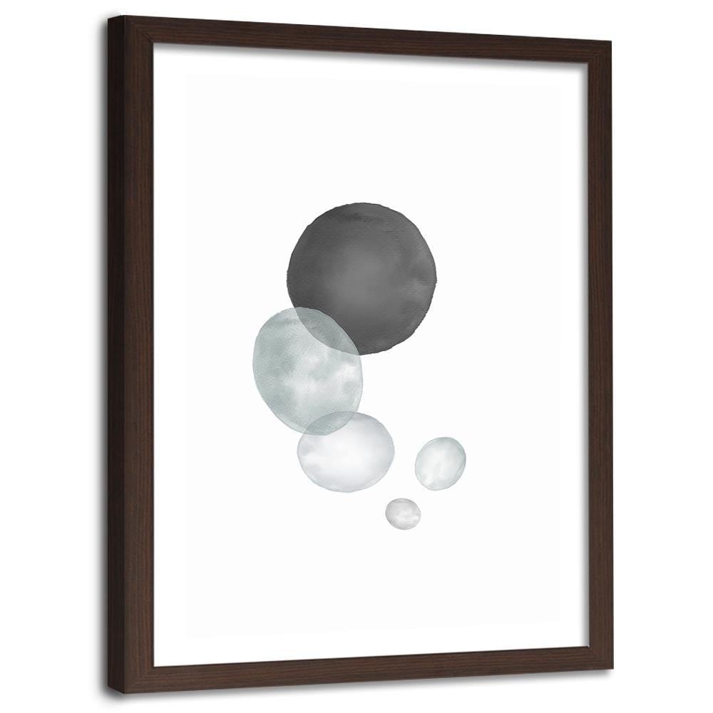 Glezna brūnā rāmī - Black And Gray Circles Home Trends DECO