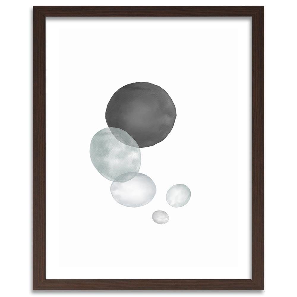 Glezna brūnā rāmī - Black And Gray Circles Home Trends DECO