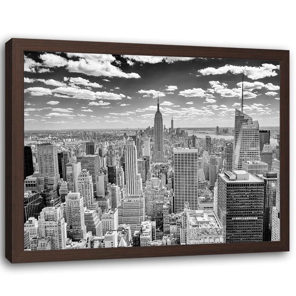 Glezna brūnā rāmī - Black And White City Home Trends DECO