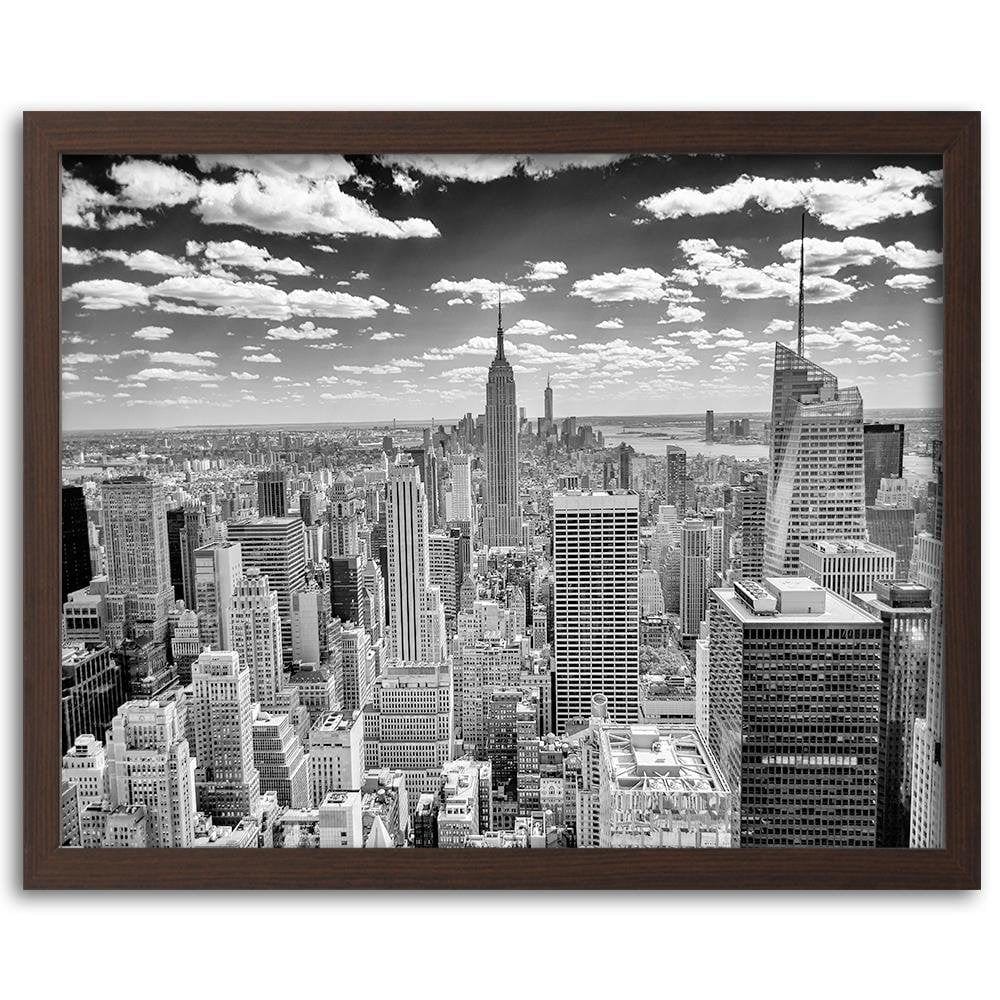 Glezna brūnā rāmī - Black And White City Home Trends DECO