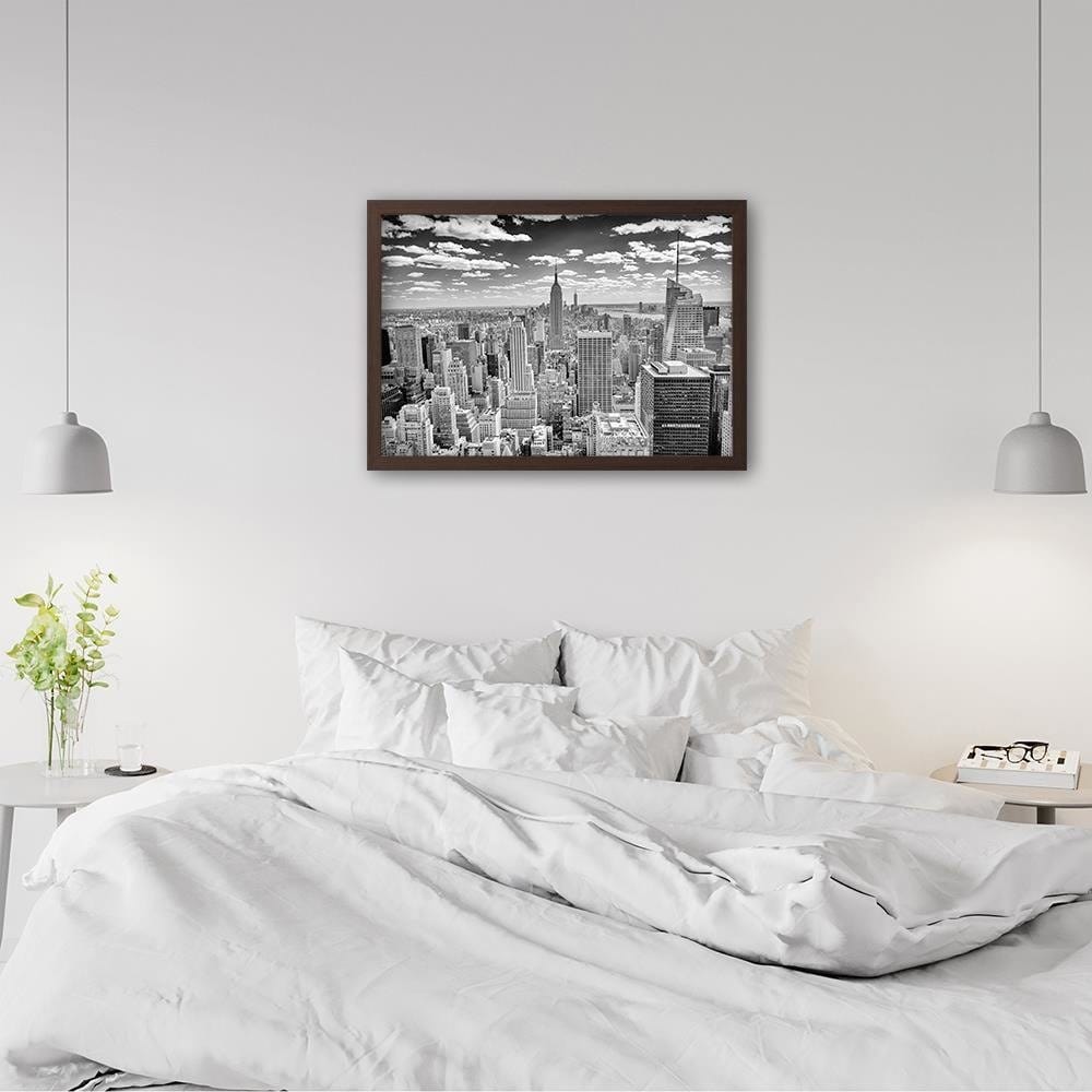 Glezna brūnā rāmī - Black And White City Home Trends DECO