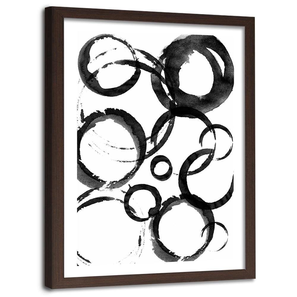 Glezna brūnā rāmī - Black Circles Home Trends DECO