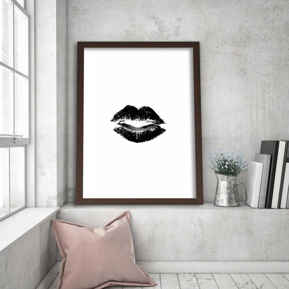 Glezna brūnā rāmī - Black Lips Home Trends DECO