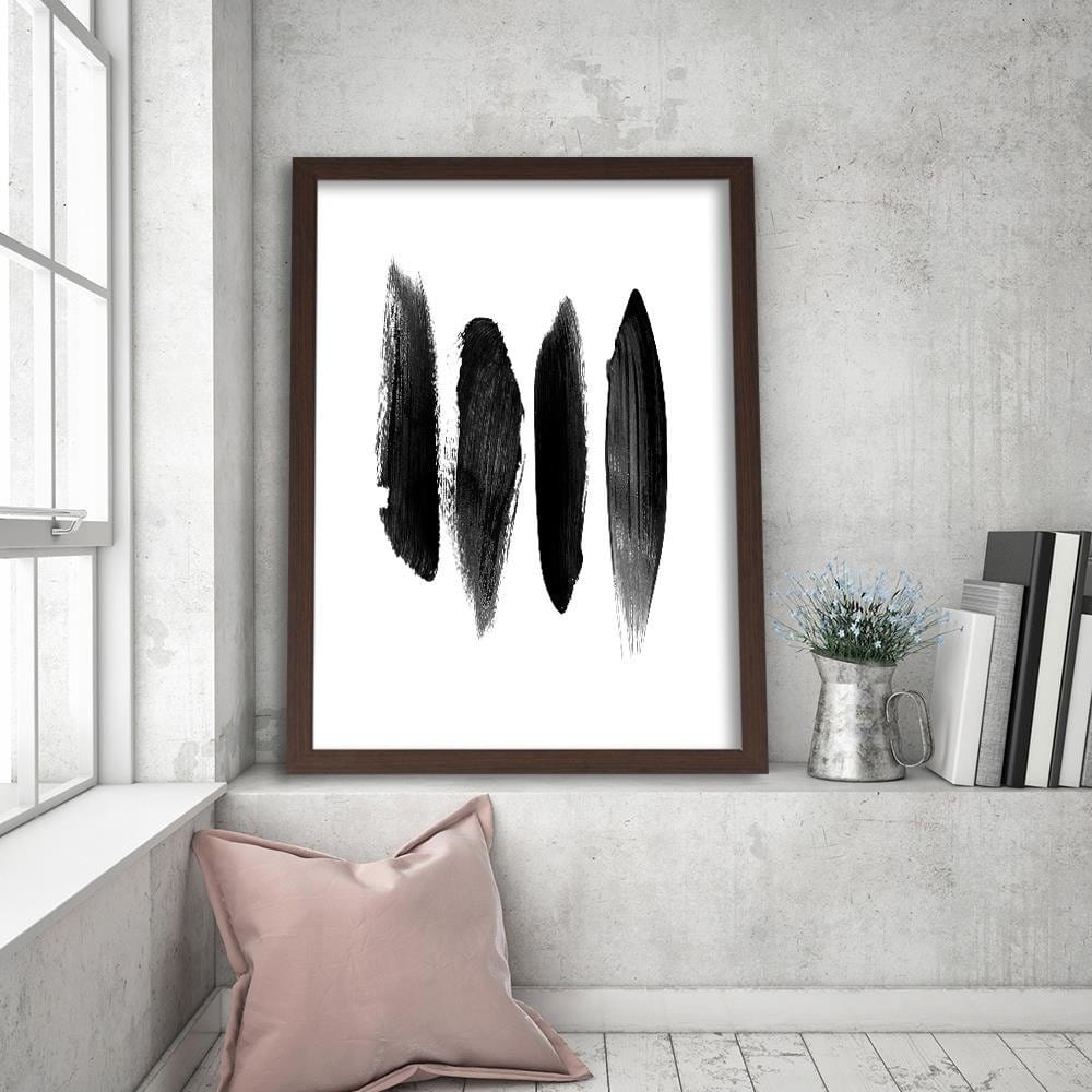 Glezna brūnā rāmī - Black Stripes Home Trends DECO