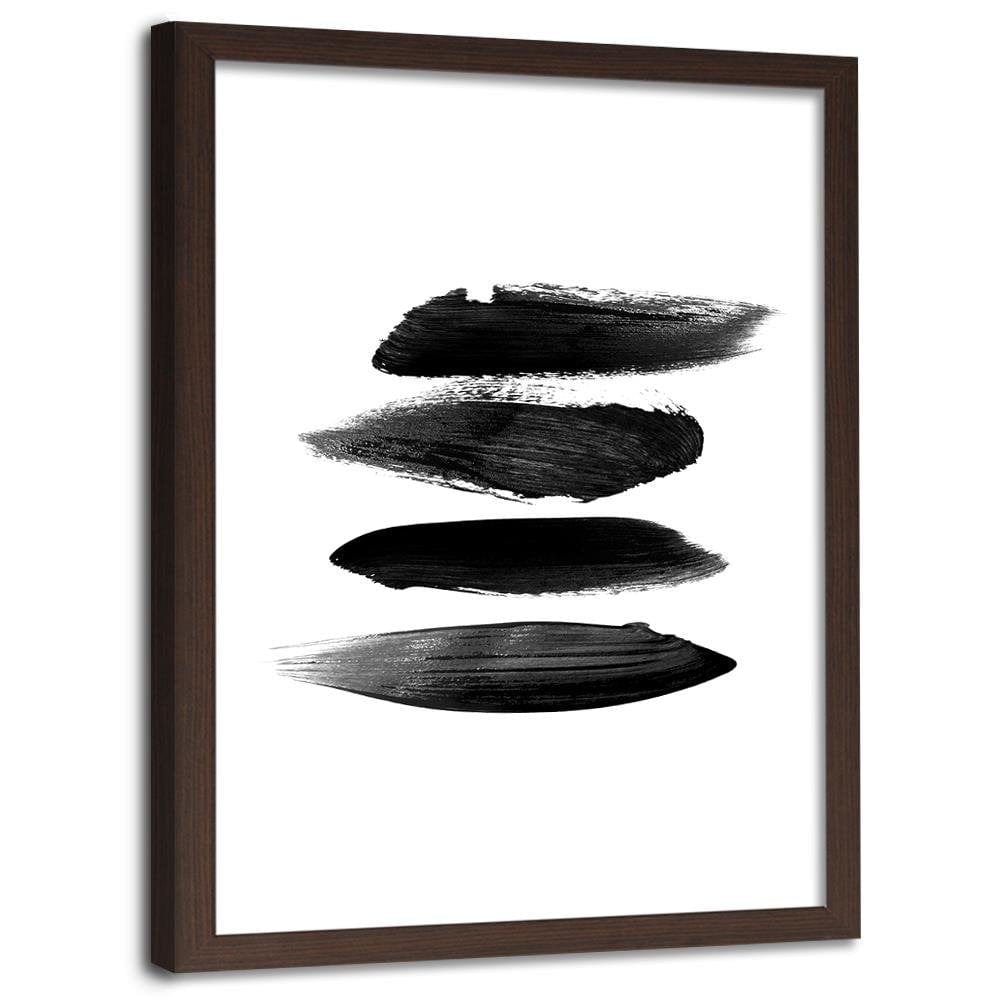 Glezna brūnā rāmī - Black Stripes Home Trends DECO