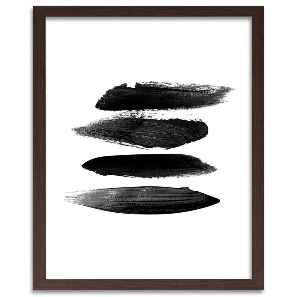 Glezna brūnā rāmī - Black Stripes Home Trends DECO