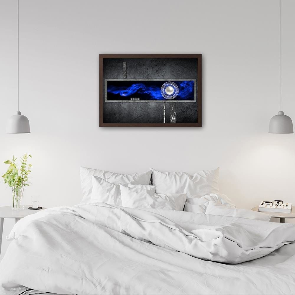 Glezna brūnā rāmī - Blue Abstraction Home Trends DECO