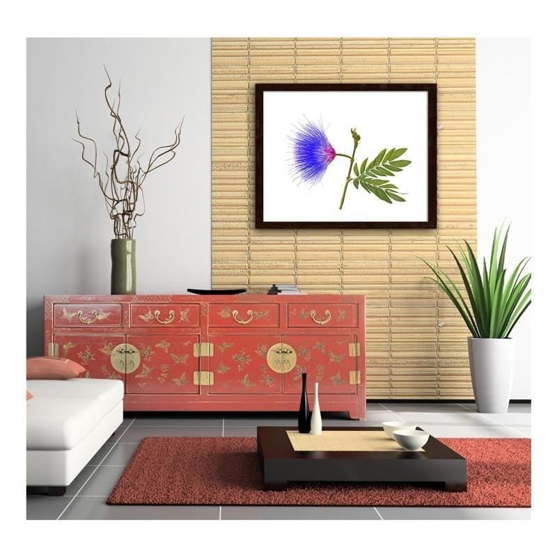 Glezna brūnā rāmī - Blue and pink flower Home Trends DECO