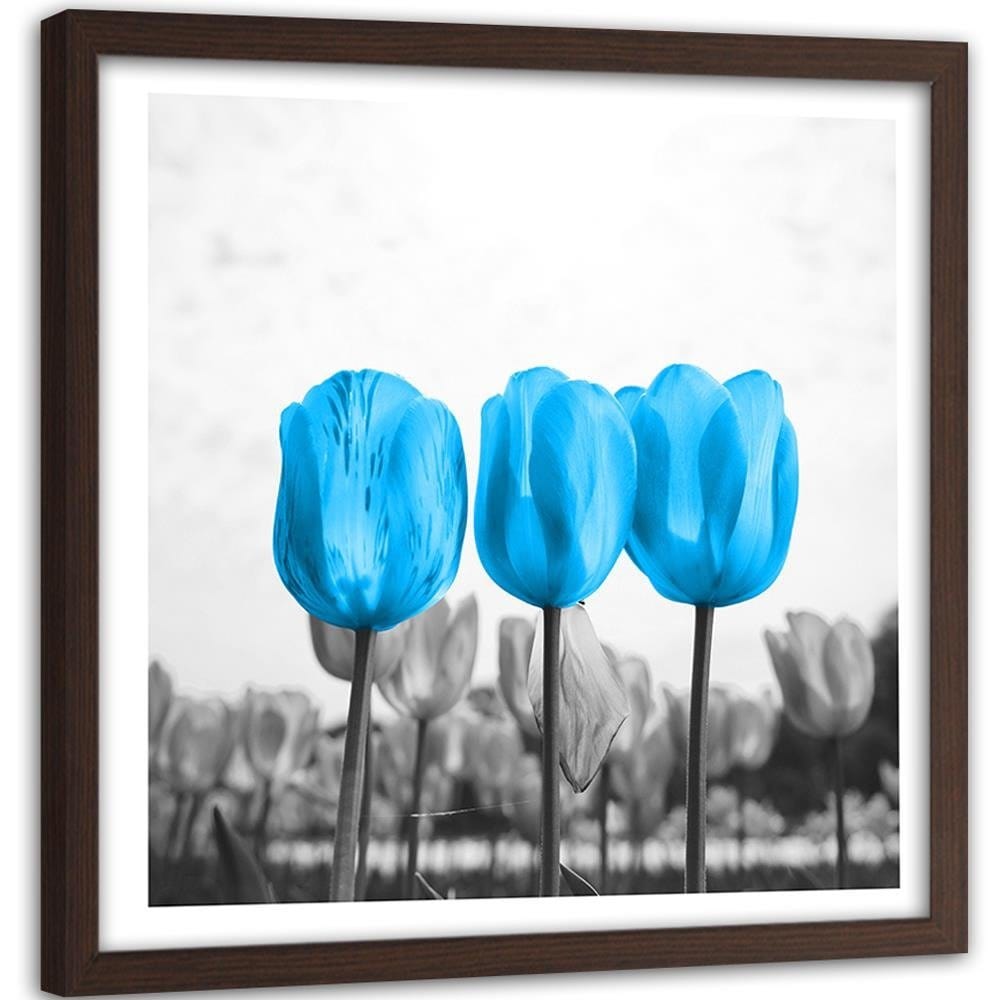 Glezna brūnā rāmī - Blue Tulips Home Trends DECO