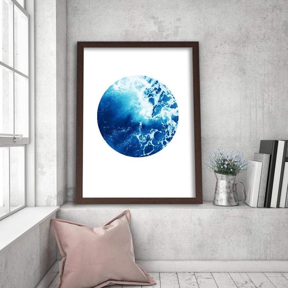 Glezna brūnā rāmī - Blue Waves Home Trends DECO