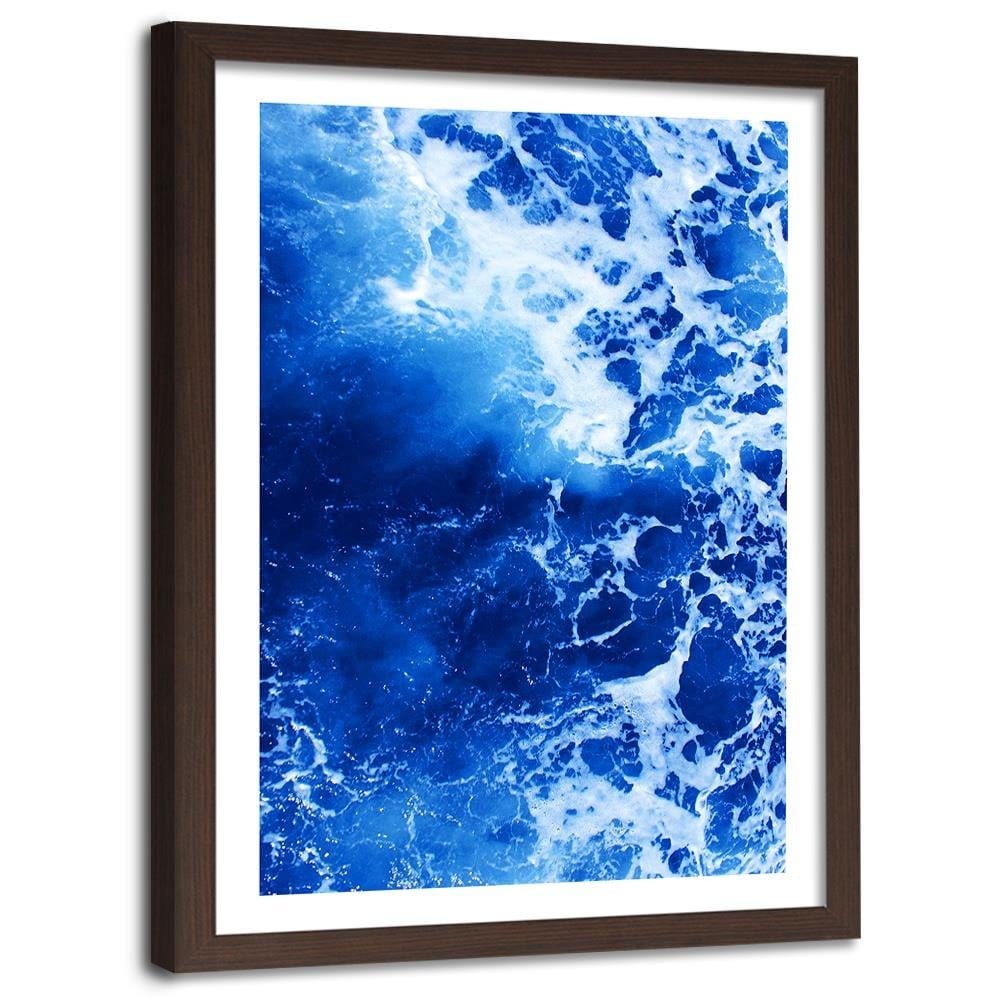 Glezna brūnā rāmī - Blue Waves Home Trends DECO
