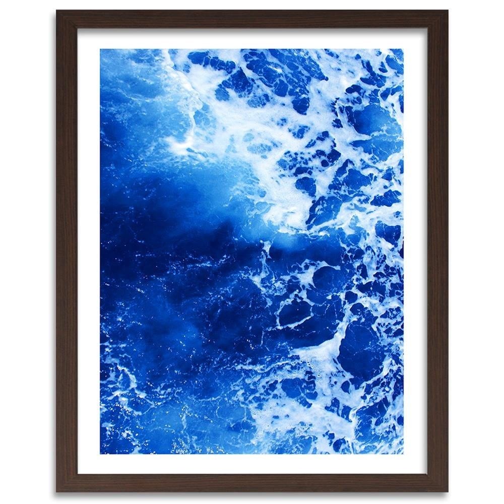 Glezna brūnā rāmī - Blue Waves Home Trends DECO