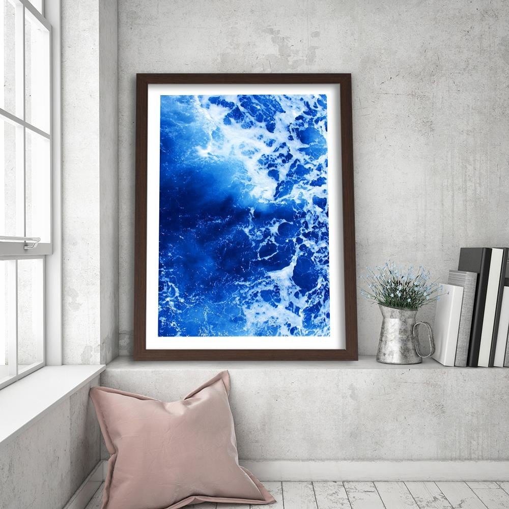 Glezna brūnā rāmī - Blue Waves Home Trends DECO