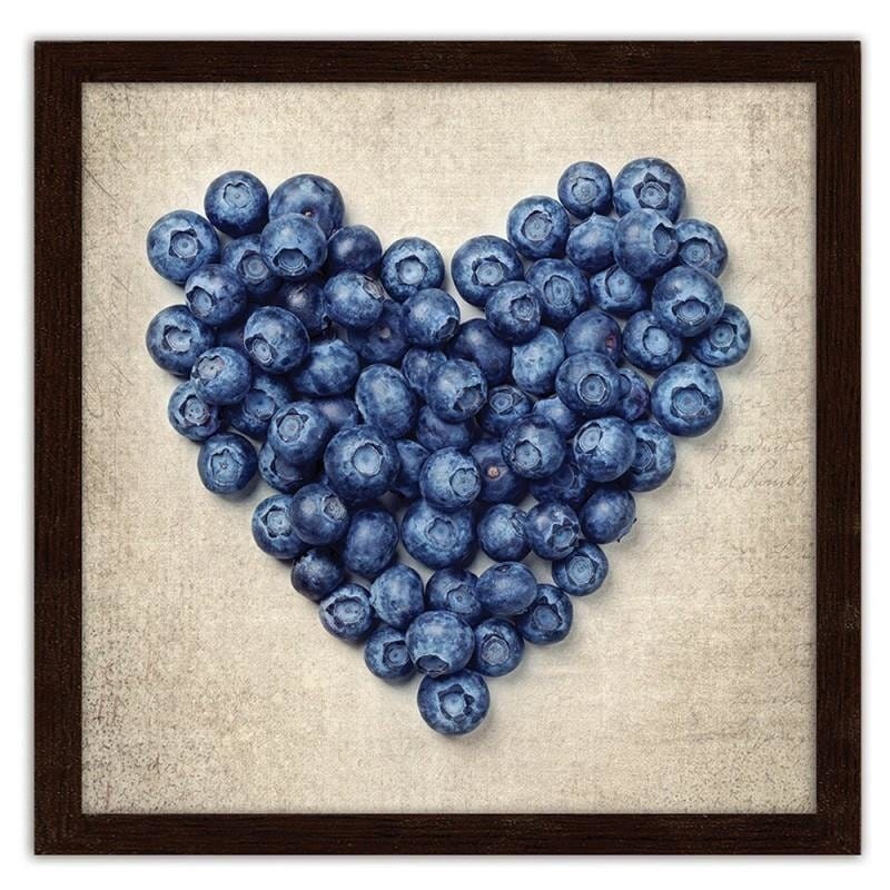Glezna brūnā rāmī - Blueberry heart Home Trends DECO