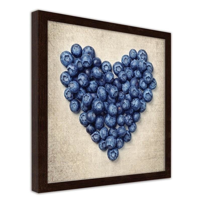 Glezna brūnā rāmī - Blueberry heart Home Trends DECO