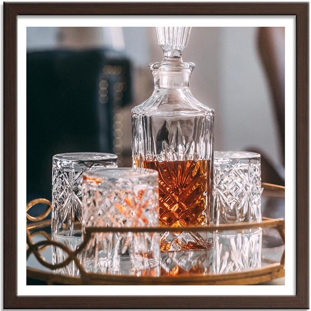Glezna brūnā rāmī - Bottle And Glasses Home Trends DECO