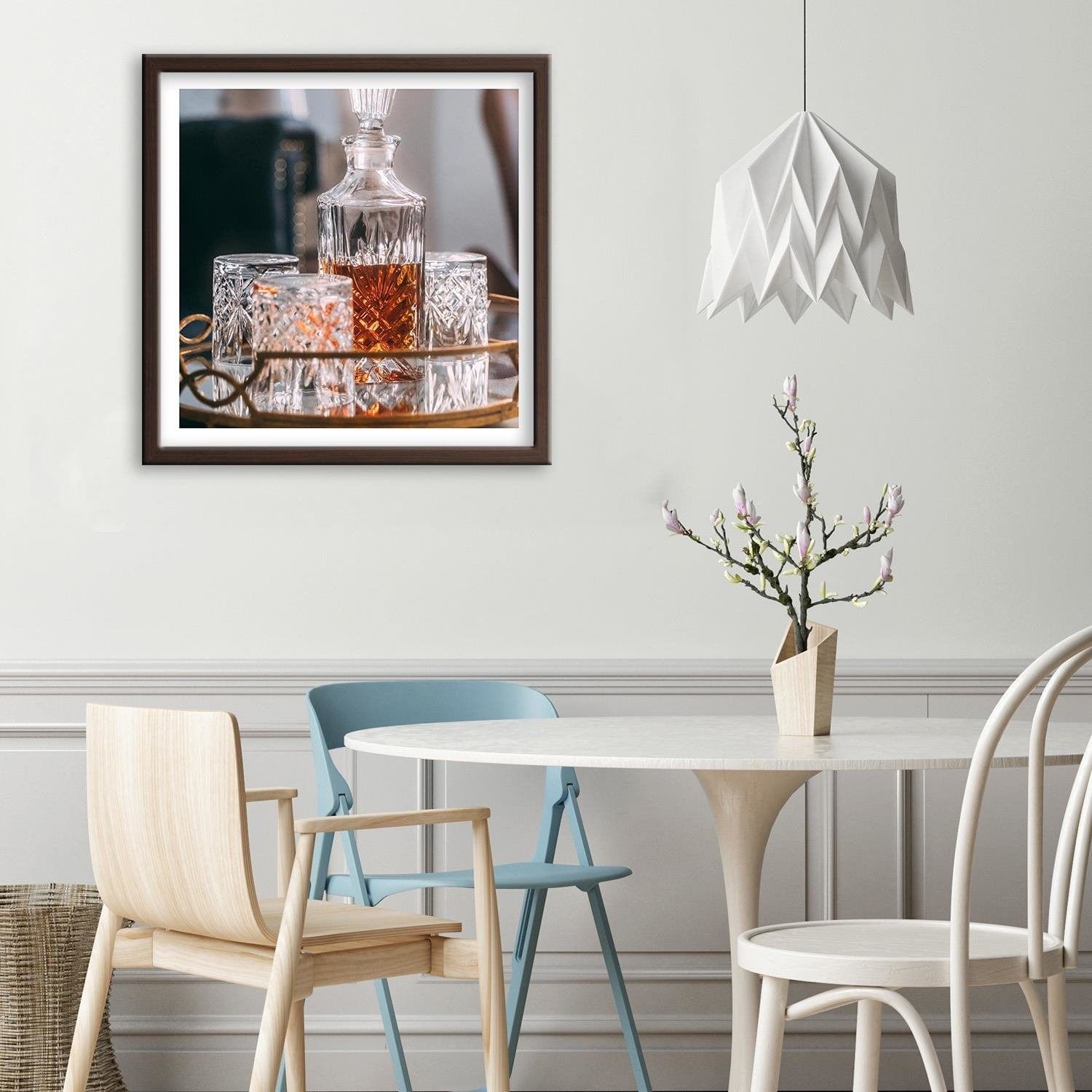 Glezna brūnā rāmī - Bottle And Glasses Home Trends DECO