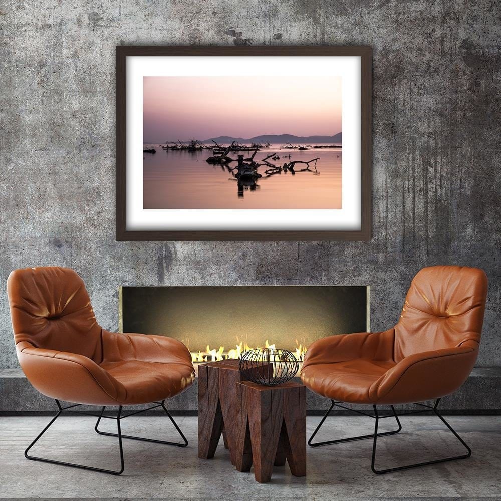 Glezna brūnā rāmī - Branches In Water Home Trends DECO