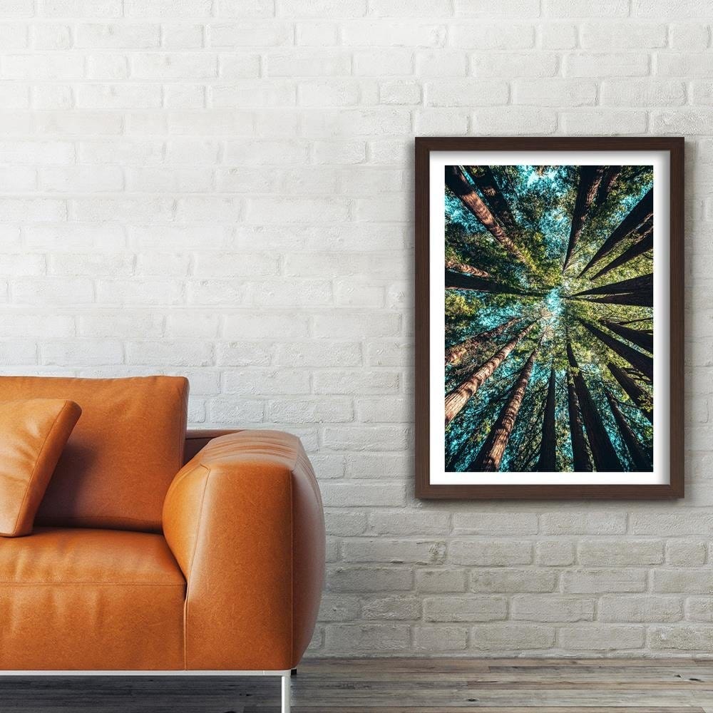 Glezna brūnā rāmī - Branches Of Tall Trees Home Trends DECO