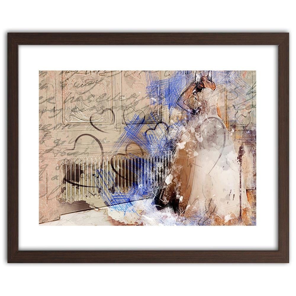 Glezna brūnā rāmī - Bride Abstraction Home Trends DECO