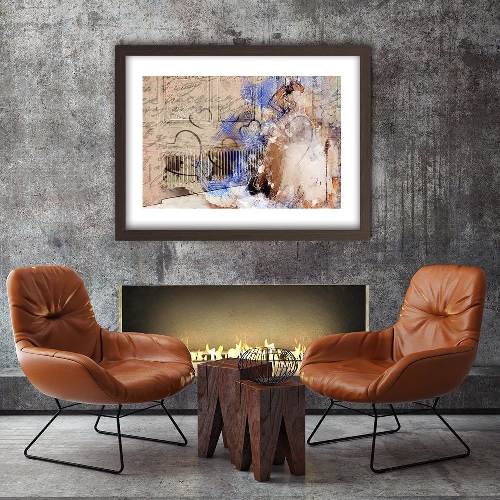 Glezna brūnā rāmī - Bride Abstraction Home Trends DECO