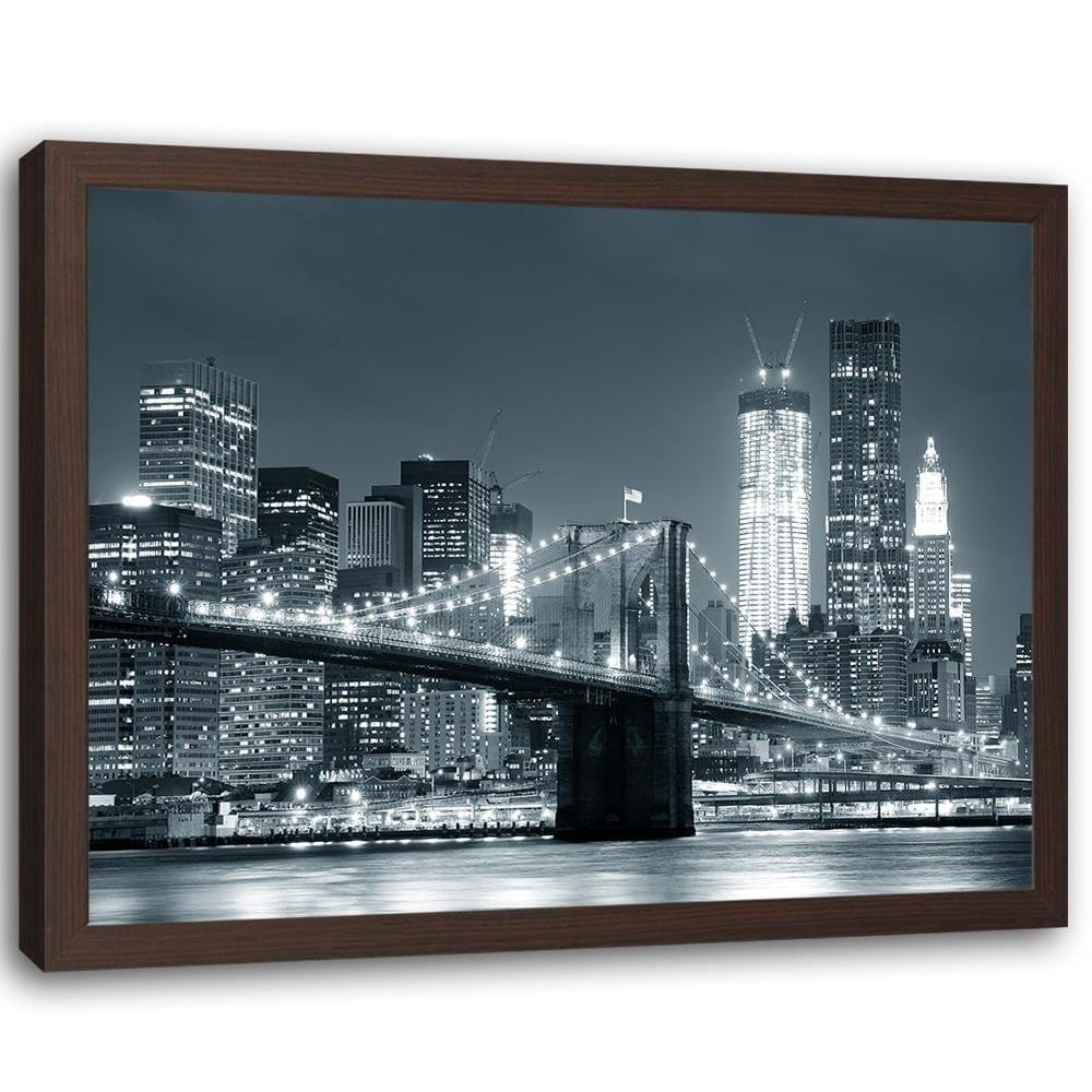 Glezna brūnā rāmī - Bridge And The City Home Trends DECO
