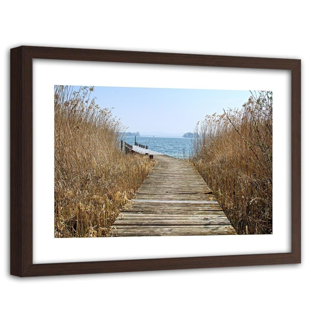Glezna brūnā rāmī - Bridge In The Reeds Home Trends DECO