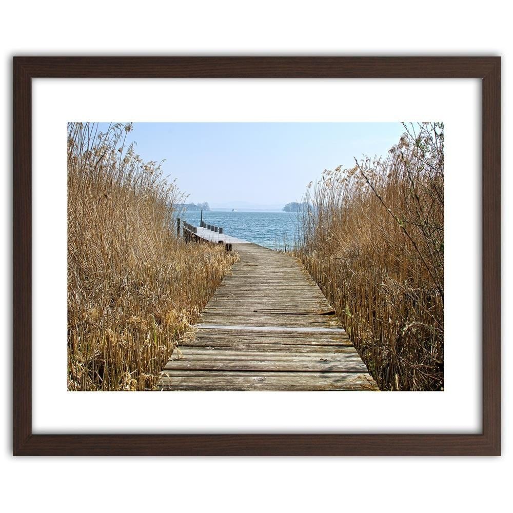 Glezna brūnā rāmī - Bridge In The Reeds Home Trends DECO